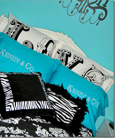 Black and Turquoise Bedroom | Panda's House