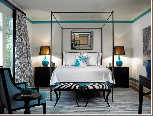 Black and Turquoise Bedroom | Panda's House