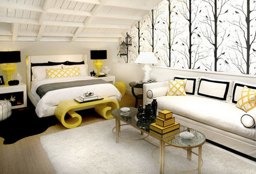 Black White and Yellow Bedroom Decor