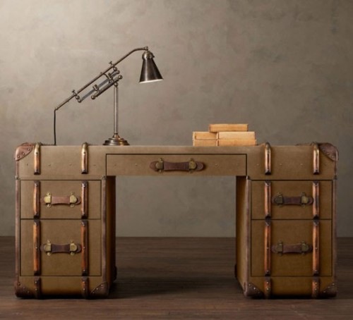old suitcase desk