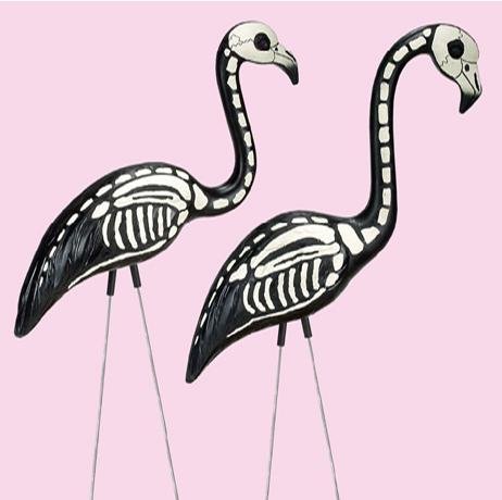 flamingo skeleton hallowwen decoration