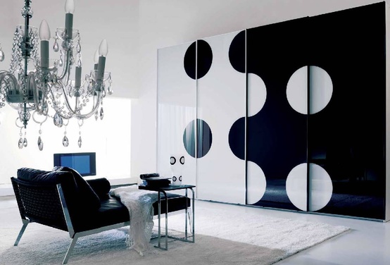 bold black and white living room