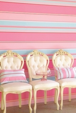 chairs in turquoise and pink