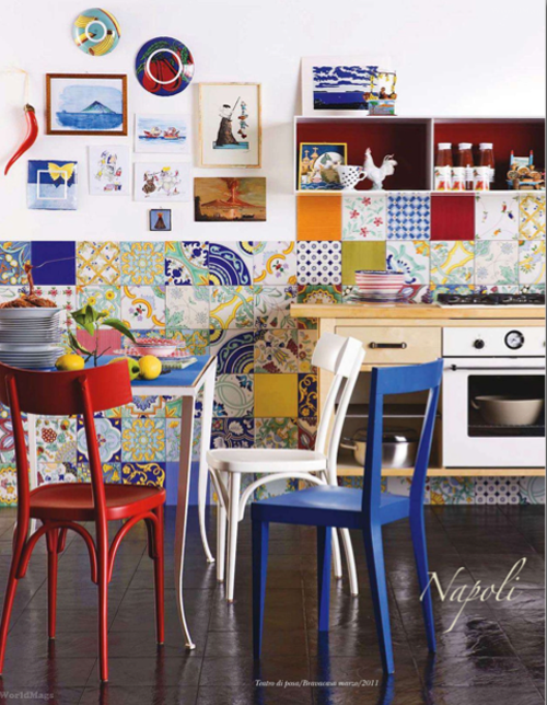 colorful tiles kitchen 