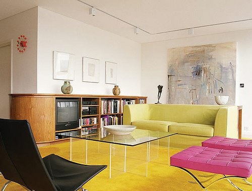 yellow and pink interior
