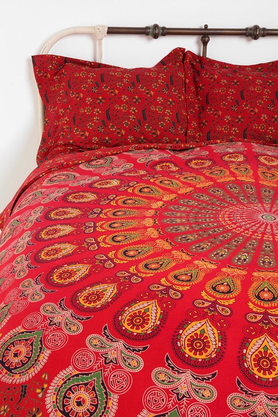 red paisley bedding