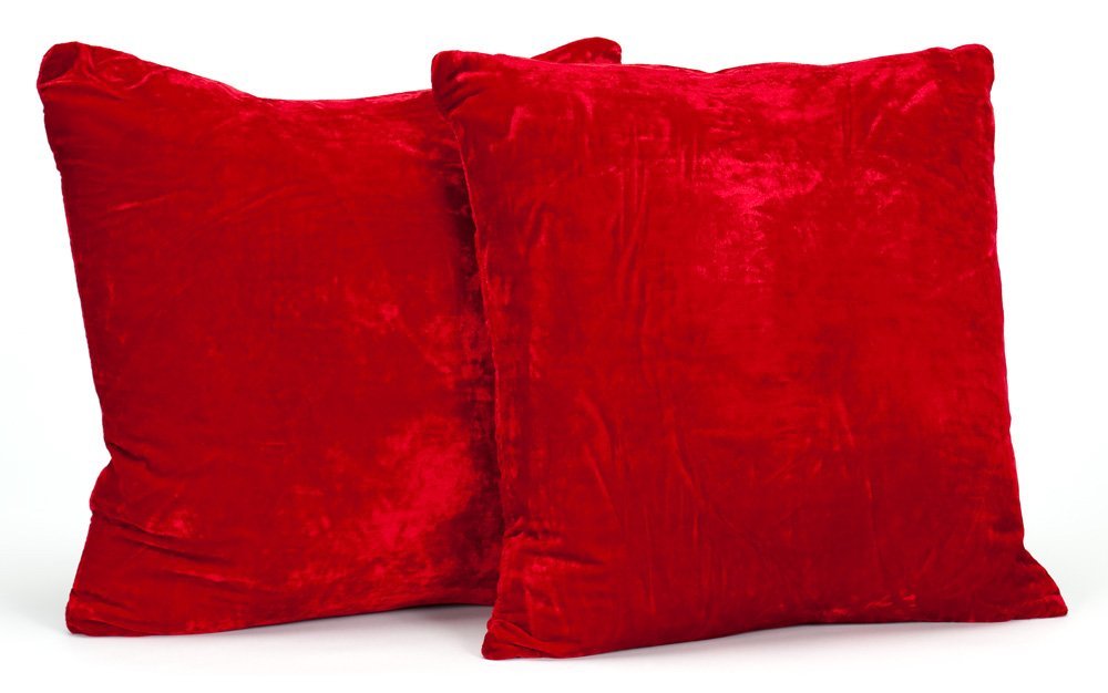 buy red velvet cushions