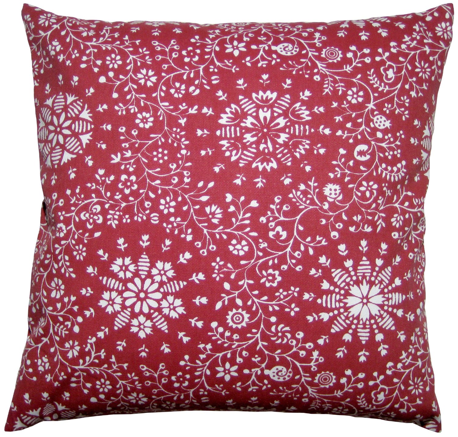 red floral print throw pillow