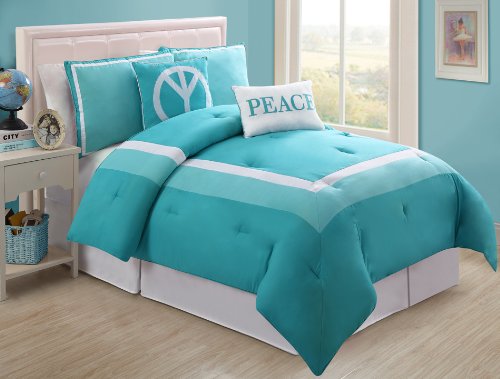 turquoise teens bedding