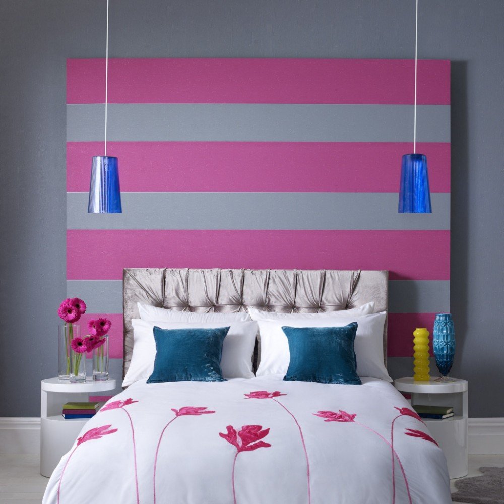 wallpaper bedroom headboard