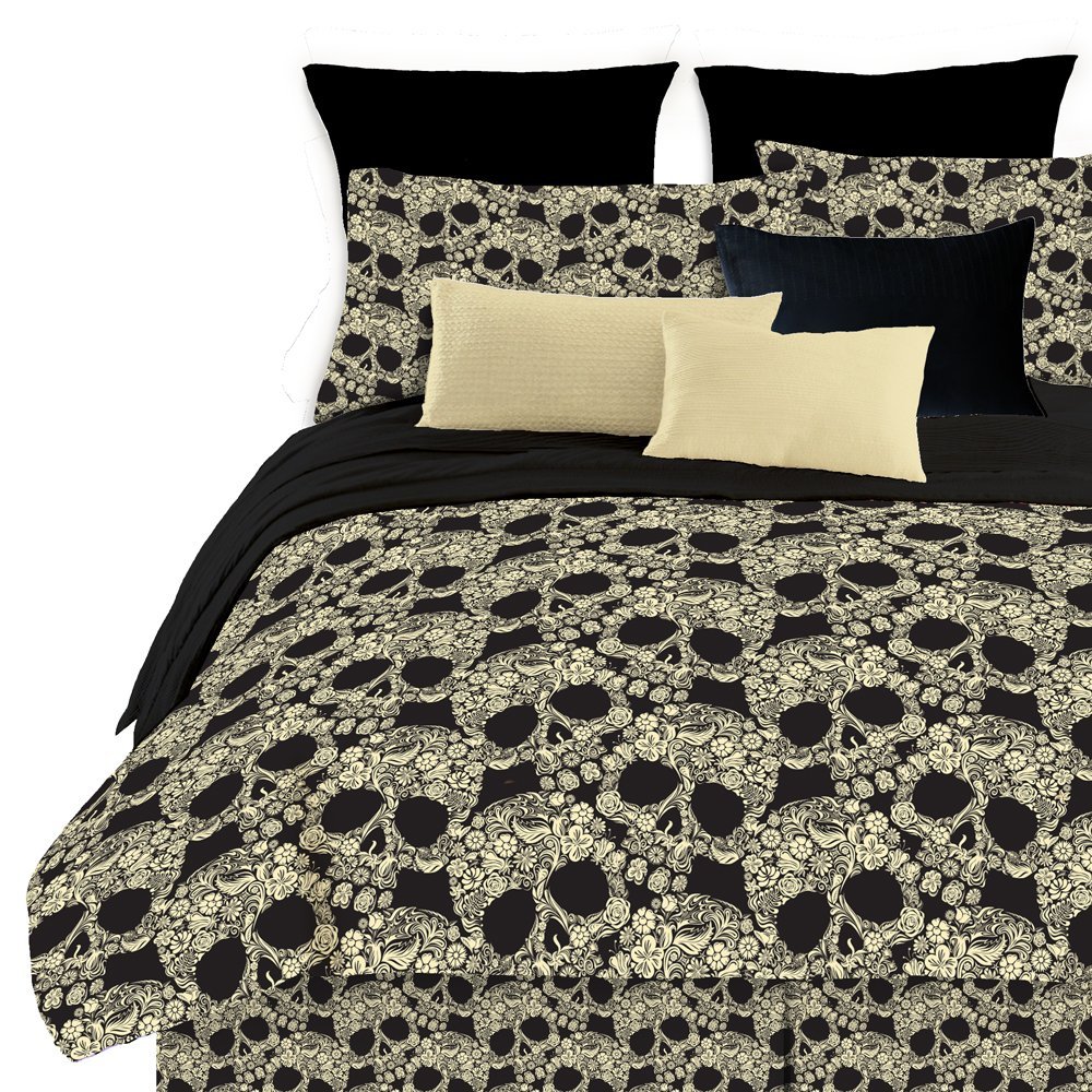 Veratex Flower Skull Comforter Set, Multi