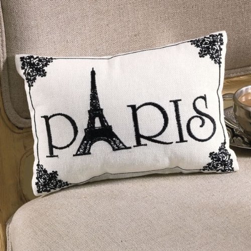 Embroidered Paris pillow buy
