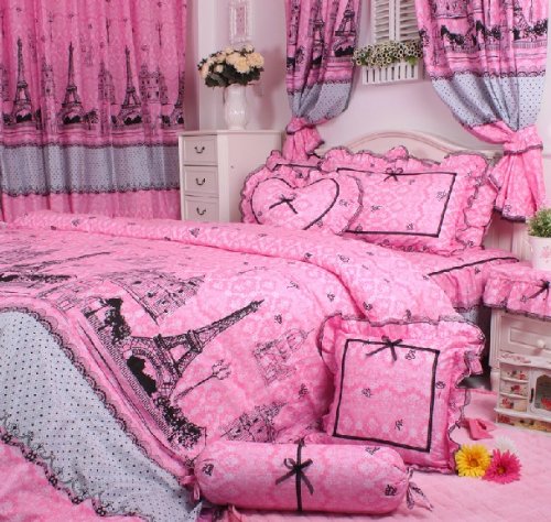 pink paris bedding