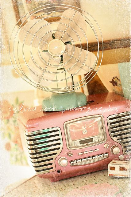 vintage radio and fan