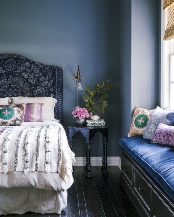 boho interior in indigo