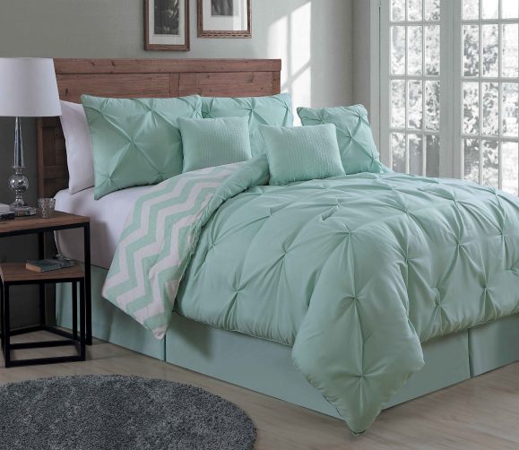 Avondale Manor Ella 7 Piece Comforter Set, Queen, Mint