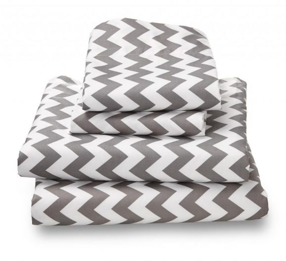 King Sheet Set Gray Chevron