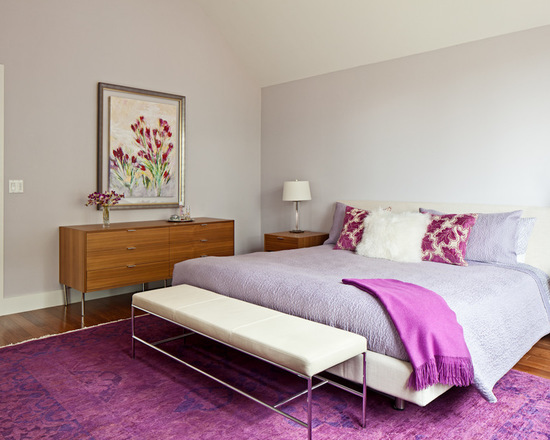 contemporary purple bedroom