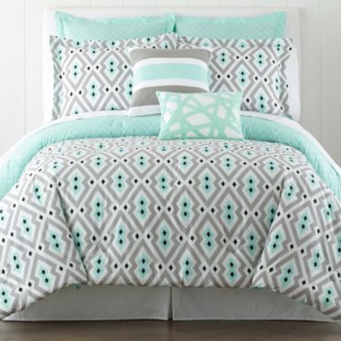 mint and gray bedroom 1