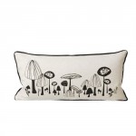 black white mushroom design pillow