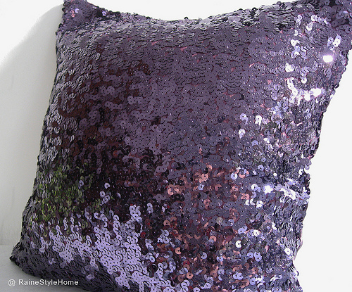 Purple Sequin Cushions and Pillows