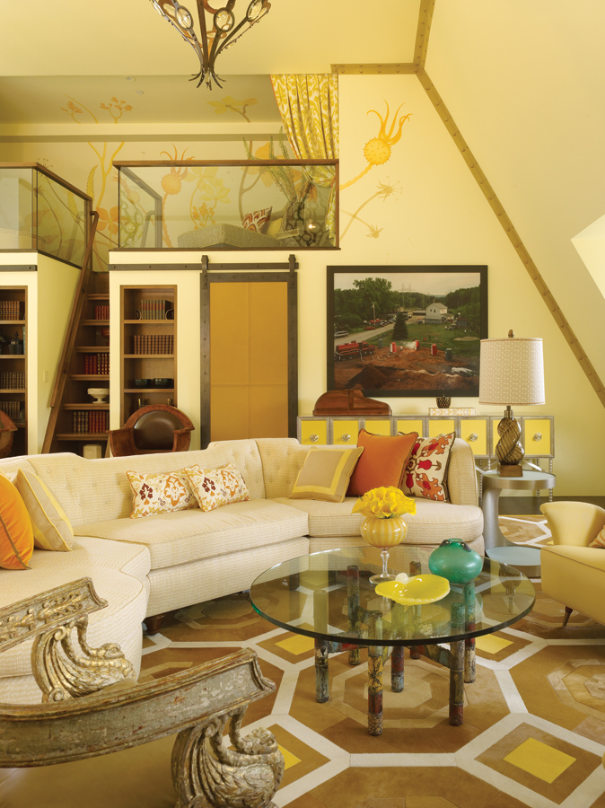 living room in yellow