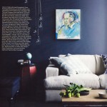 dark blue walls lounge room