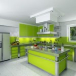 green and white kitchen modern