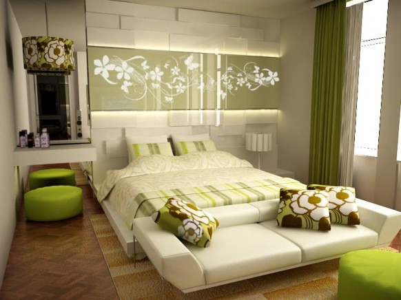 Green and Brown Bedrooms