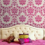 damask wall bedroom