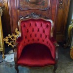 red louis chair french
