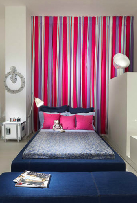 blue pink bedroom