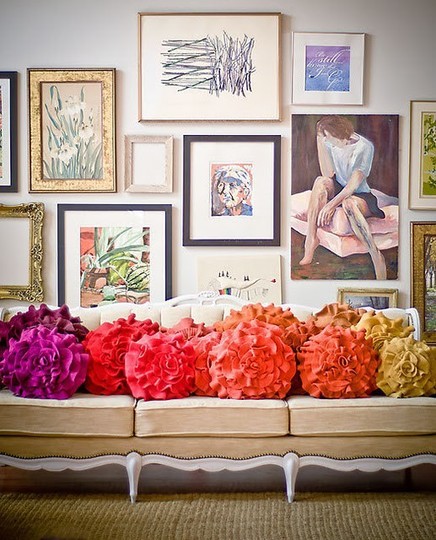 multicolored cushions
