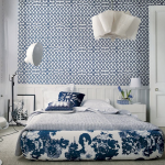 Blue White Patterns Bedroom