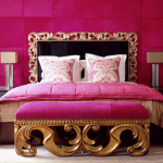 pink and gold bedroom