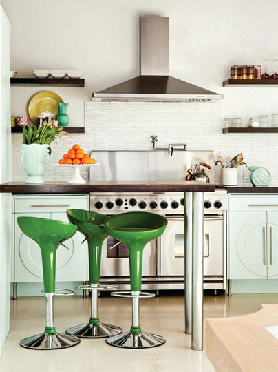green white kitchen