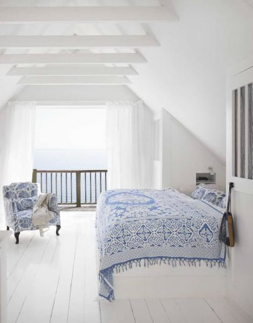bedroom blue white