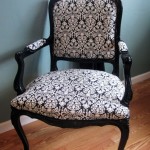 B&W Damask Upholstered Chair