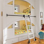 White and yellow bunk Beds