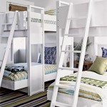 two bunk beds in white