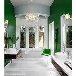 Green and white modern bathroom