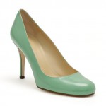 Green high heel shoe