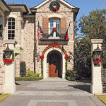 01-Bright red Christmas bows and big green wreaths home