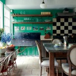 green an black kitchen