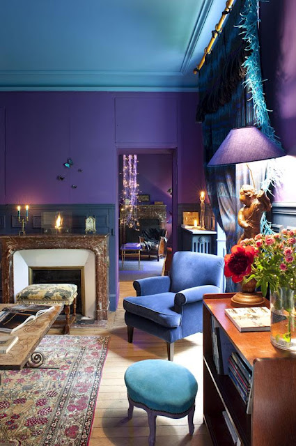 purple and blue interior