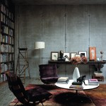 Concrete walls in the home library