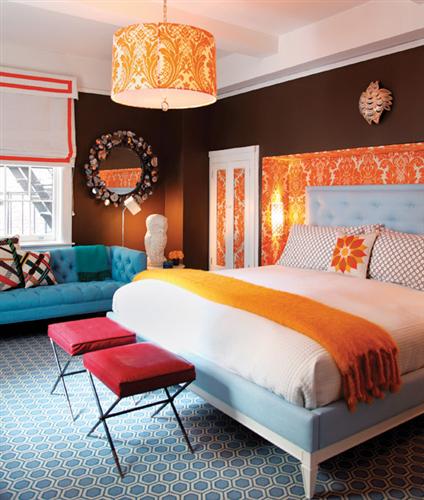 Blue and Orange Bedroom - Panda's House