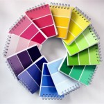 pantone notebooks arranged in a spiral