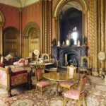 pink drawing room in a castle