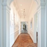 Herringbone floors in the hallway